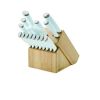 Classic 16-Piece Natural Knife Block Set with Kitchen Shears, Ice Blue