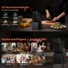 Kitchen Cutlery Set with Knife Block for Home Cooking