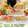 Bamboo Cutting Board Set of 3 (15x10, 12x9, 9x6) â€“ Extra-Thick, Deep Juice Groove Wood Cutting Boards â€“ Knife-Friendly for Kitchen Prep